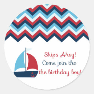 Pegatina Redonda Nauthday Boy Cupcake Topper/Pegatina