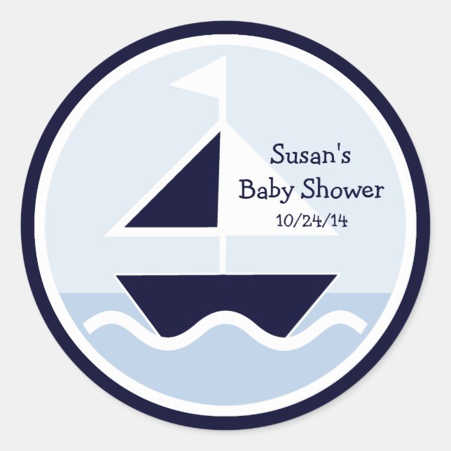 Pegatina Redonda Náutica/William/velero/Pegatinas/tarta Topper (Anverso)