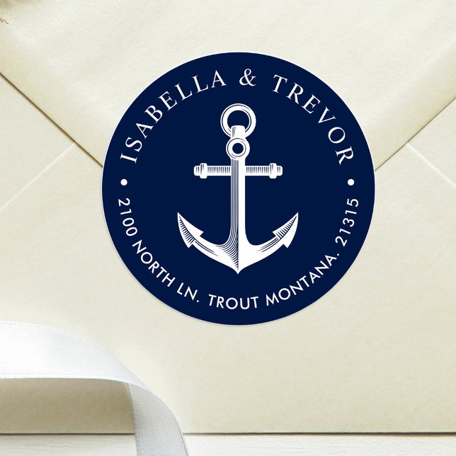 Pegatina Redonda Nautical Anchor Personalizado Naval (Subido por el creador)