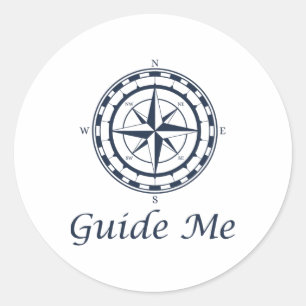 Pegatina Redonda Nautical Comp Guide Me Cruising Yaching Boating S