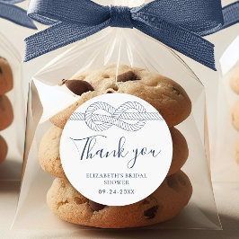 Pegatina Redonda Nautical Rope Knot Gracias Brigada