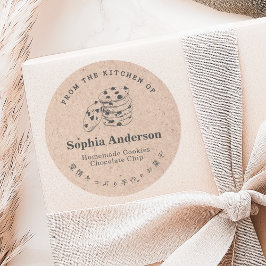 Pegatina Redonda Nave de la cocina de la galleta de chocolate