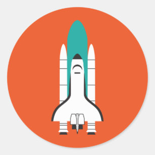 Pegatina Redonda nave espacial