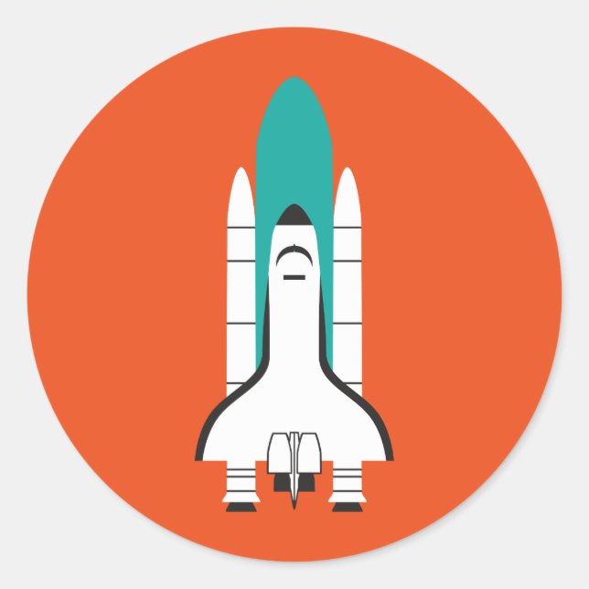 Pegatina Redonda nave espacial (Anverso)