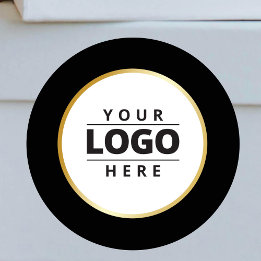 Pegatina Redonda Navegación con el logotipo de negocios Black White