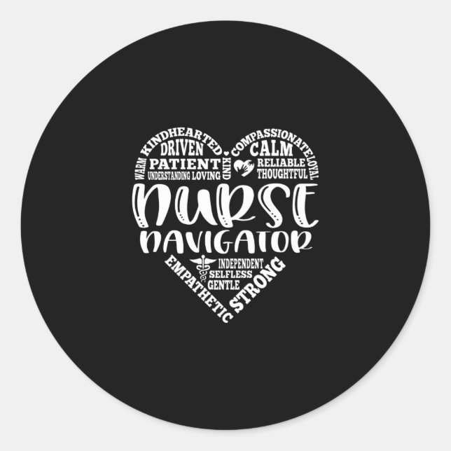 Pegatina Redonda Navegador de enfermeras, apreciación de enfermeras (Anverso)