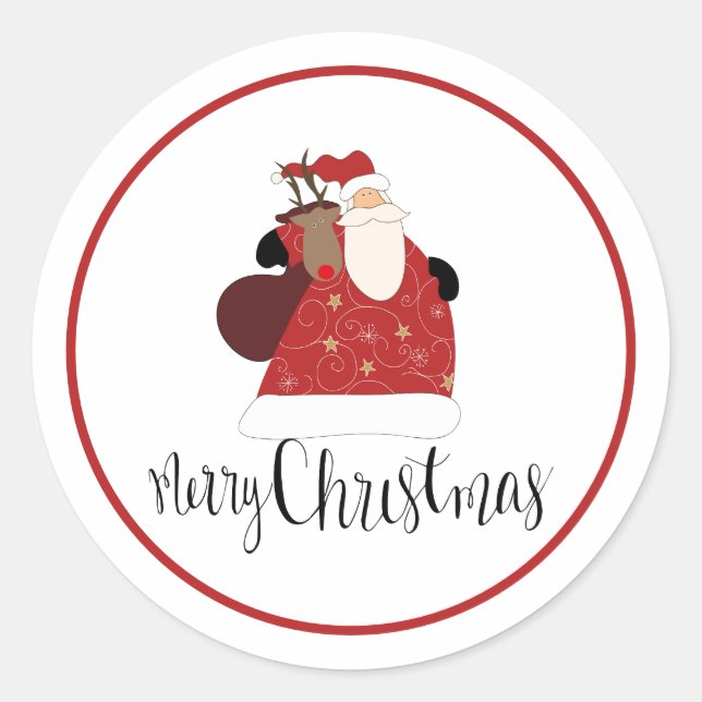 Pegatina Redonda Navidad (Anverso)