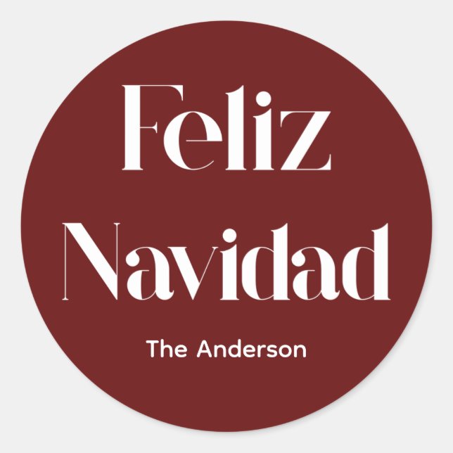 Pegatina Redonda navidad (Anverso)