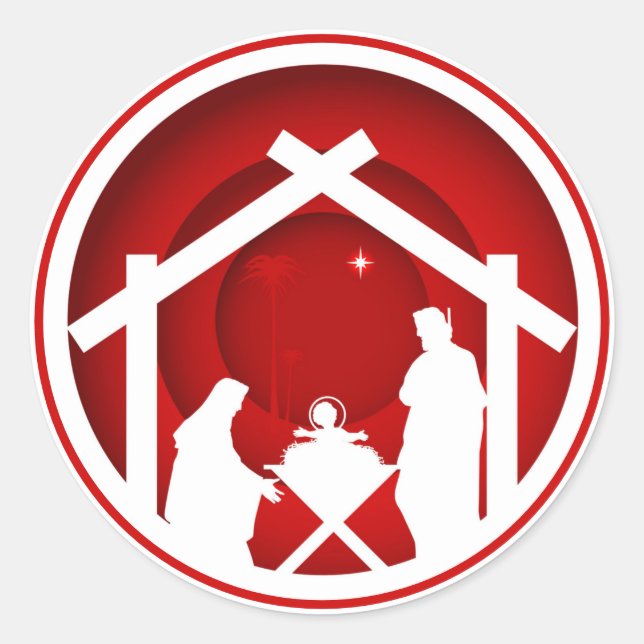 Pegatina Redonda Navidad (Anverso)