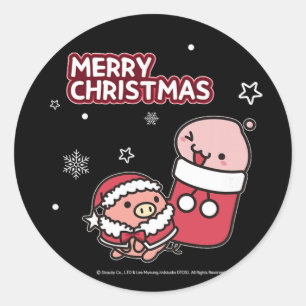 Pegatina Redonda [Navidad 2025] Ragnarok Savage Be y medias P