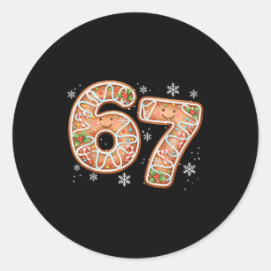 Pegatina Redonda Navidad 6 7 Seis Siete Divertido 67 Meme Pan de Je