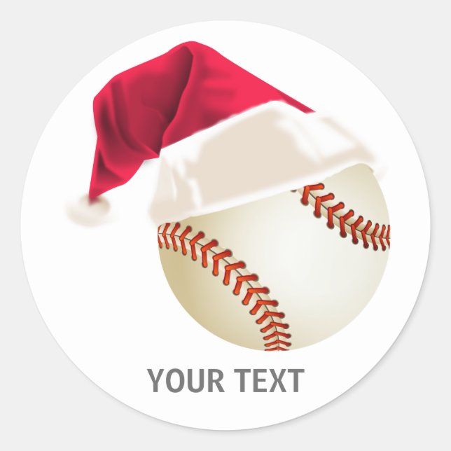 Pegatina Redonda Navidad béisbol (Anverso)