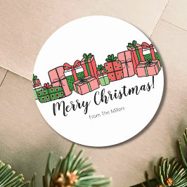 Pegatina Redonda Navidad Bonita y Colorida