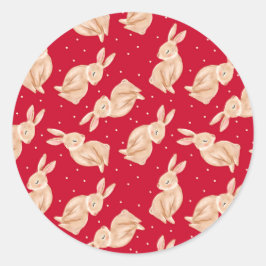 Pegatina Redonda Navidad Bosque Animales Navidad