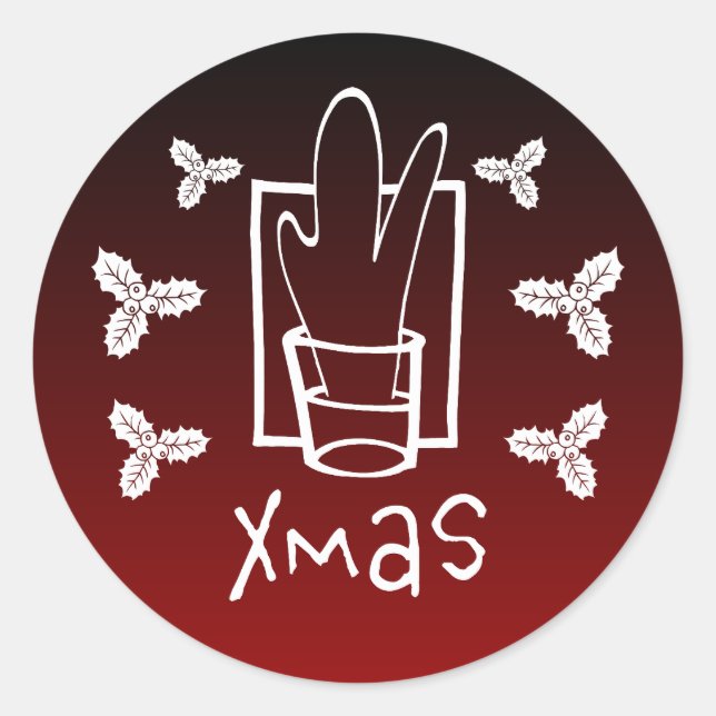 Pegatina Redonda Navidad Christmas (Anverso)