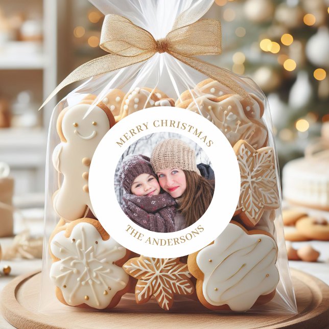 Pegatina Redonda Navidad con Foto Personalizada (Subido por el creador)