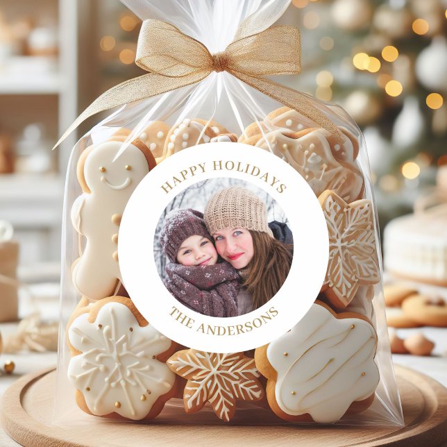 Pegatina Redonda Navidad con Foto Personalizada (Subido por el creador)