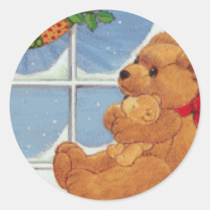 Pegatina Redonda Navidad de Beary