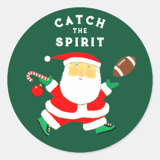 Pegatina Redonda Navidad de fútbol