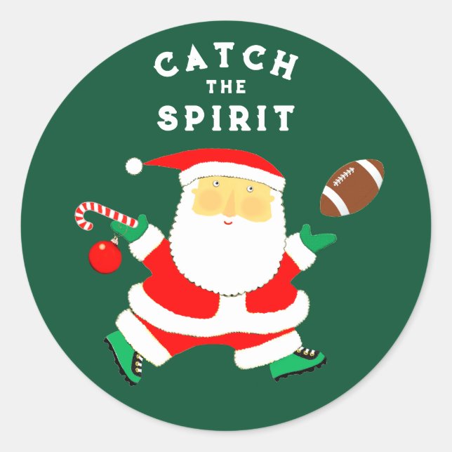 Pegatina Redonda Navidad de fútbol (Anverso)