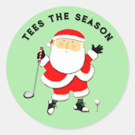 Pegatina Redonda Navidad de golf