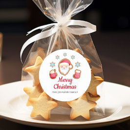 Pegatina Redonda Navidad de Santa Merry