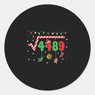 Pegatina Redonda Navidad Divertida 6 7 Profesor de Matemáticas 67 M