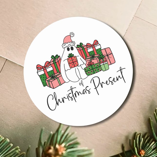 Pegatina Redonda Navidad Divertida y Linda (Cute Funny Christmas Classic Round Sticker)