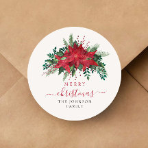 Navidad Elegante Poinsettia Roja