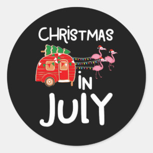 Pegatina Redonda Navidad En Julio 1