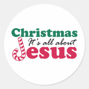Pegatina Redonda Navidad - está todo sobre Jesús