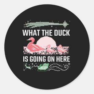 Pegatina Redonda Navidad Fea - Qué Pato