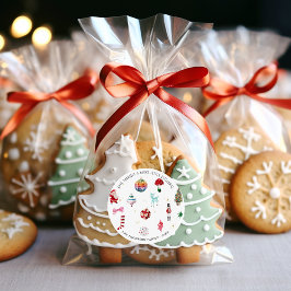 Pegatina Redonda Navidad Kitsch | Fiesta Retro