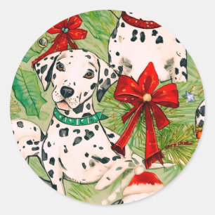 Pegatina Redonda Navidad mascota