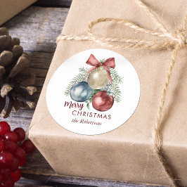 Pegatina Redonda Navidad Ornamentos Vacaciones acuáticas