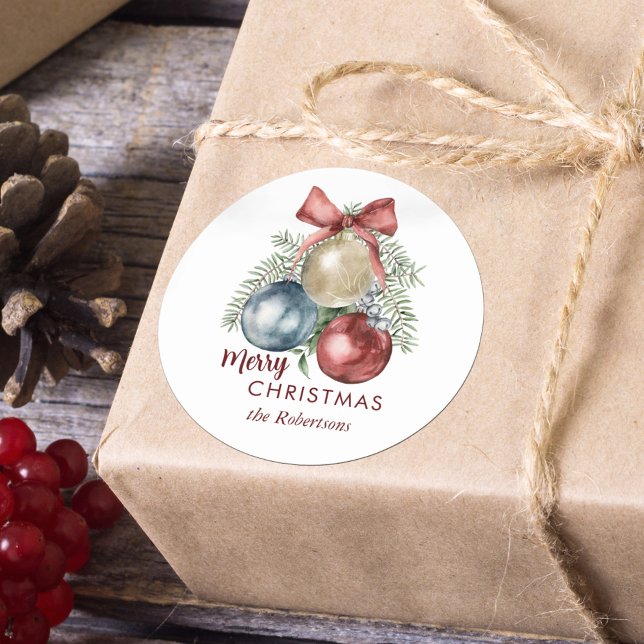 Pegatina Redonda Navidad Ornamentos Vacaciones acuáticas (Subido por el creador)