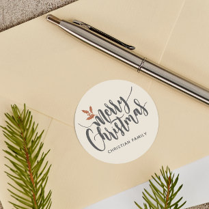 Pegatina Redonda Navidad ruidosa personalizada