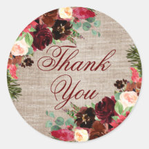 Navidad Rústico Boho Floral Burgundy Gracias