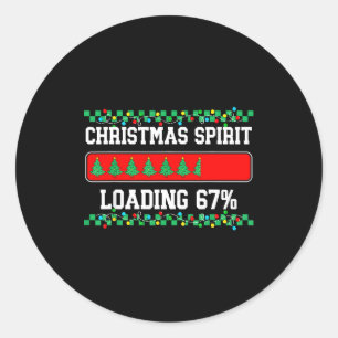 Pegatina Redonda Navidad Seis Siete Srit Cargando 67 Meme Gen Z Alp