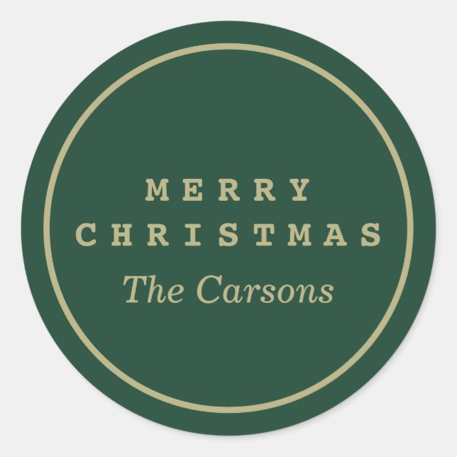 Pegatina Redonda Navidad Sencilla (Anverso)