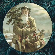 Navidad vintage, Santa Claus victoriano con juguet