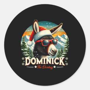 Pegatina Redonda Navidad Xmas Dominick El Burro Navidad Burro