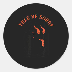 Pegatina Redonda Navidad Yule Será Arrepentirse Krampus, Krampus Os