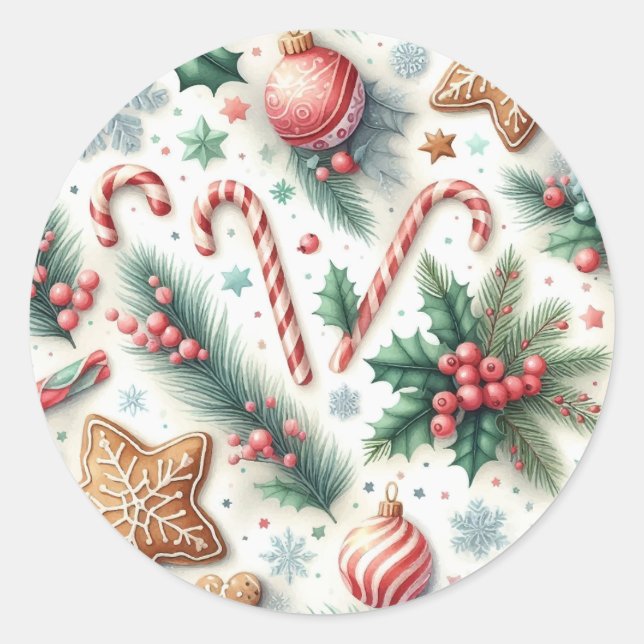 Pegatina Redonda Navidades (Anverso)