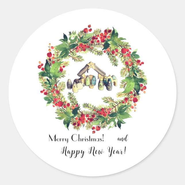 Pegatina Redonda ¡navidades! (Anverso)