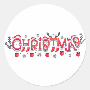 Pegatina Redonda Navidades