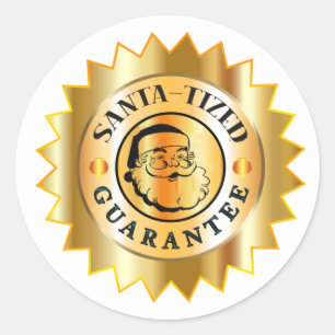 Pegatina Redonda Navidades 2020 Covid Santa-tized Gold Seal