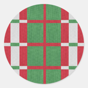 Pegatina Redonda Navidades a rayas
