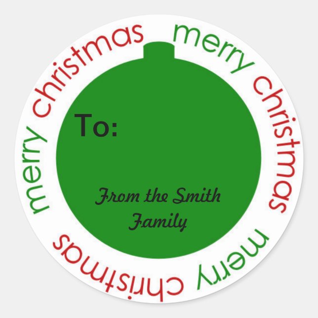 Pegatina Redonda Navidades a y desde pegatinas (Anverso)