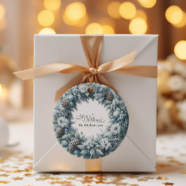 Pegatina Redonda Navidades acogedores de Blue Rustic
